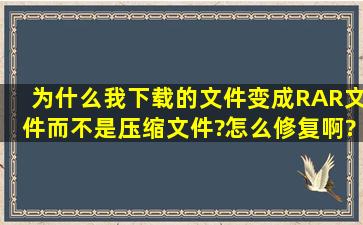 为什么我下载的文件变成RAR文件而不是压缩文件?怎么修复啊?