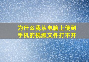 为什么我从电脑上传到手机的视频文件打不开((