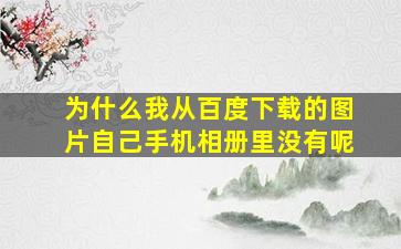 为什么我从百度下载的图片自己手机相册里没有呢(