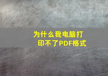 为什么我电脑打印不了PDF格式