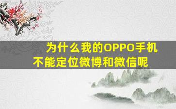 为什么我的OPPO手机不能定位微博和微信呢 