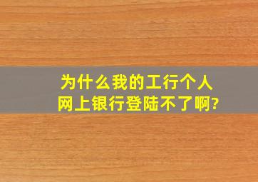 为什么我的工行个人网上银行登陆不了啊?