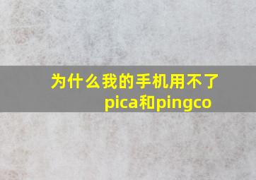 为什么我的手机用不了pica和pingco