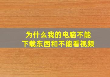 为什么我的电脑不能下载东西和不能看视频