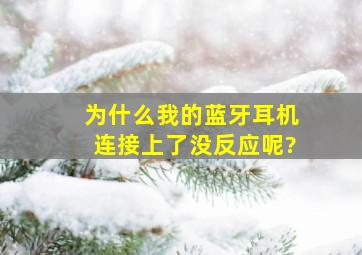 为什么我的蓝牙耳机连接上了没反应呢?