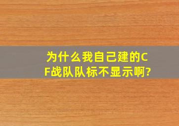 为什么我自己建的CF战队,队标不显示啊?