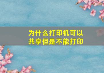 为什么打印机可以共享但是不能打印(