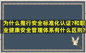 为什么推行安全标准化认证?和职业健康安全管理体系有什么区别?企业...