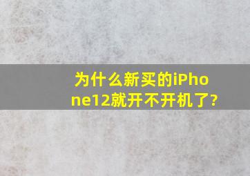 为什么新买的iPhone12就开不开机了?