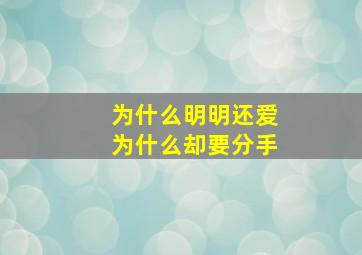 为什么明明还爱为什么却要分手