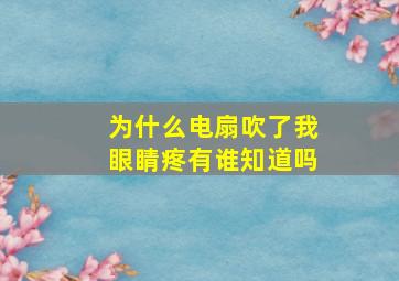 为什么电扇吹了我眼睛疼,有谁知道吗