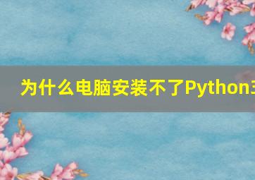 为什么电脑安装不了Python3