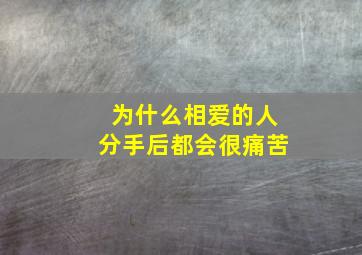 为什么相爱的人分手后都会很痛苦(