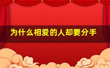 为什么相爱的人却要分手(