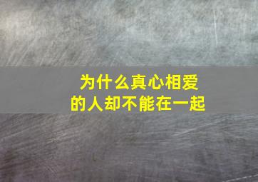 为什么真心相爱的人却不能在一起