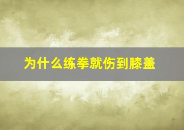 为什么练拳就伤到膝盖