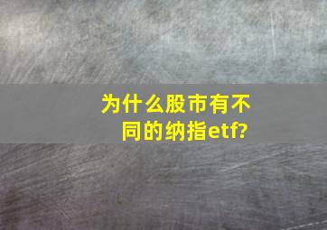 为什么股市有不同的纳指etf?