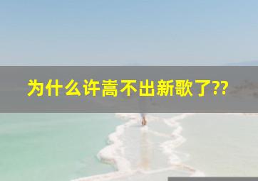 为什么许嵩不出新歌了??