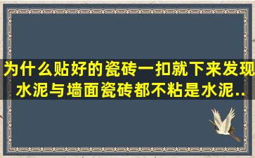 为什么贴好的瓷砖一扣就下来,发现水泥与墙面、瓷砖都不粘,是水泥...