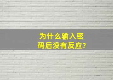 为什么输入密码后没有反应?