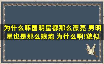 为什么韩国明星都那么漂亮 男明星也是那么娘炮 为什么啊!貌似长得都...