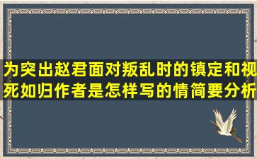 为突出赵君面对叛乱时的镇定和视死如归作者是怎样写的情简要分析