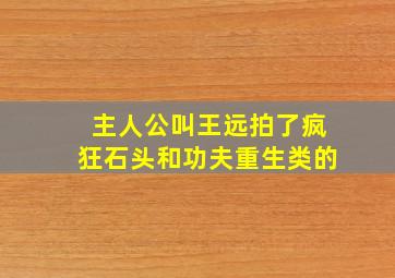 主人公叫王远,拍了疯狂石头和功夫,重生类的