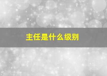 主任是什么级别