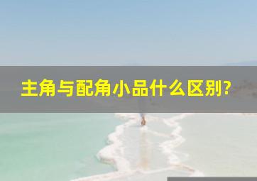 主角与配角小品什么区别?