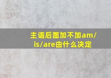 主语后面加不加am/is/are由什么决定