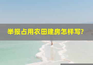 举报占用农田建房怎样写?