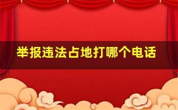 举报违法占地打哪个电话