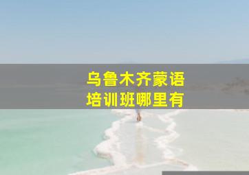 乌鲁木齐蒙语培训班哪里有