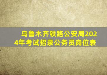 乌鲁木齐铁路公安局2024年考试招录公务员岗位表 