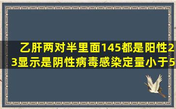 乙肝两对半里面,145都是阳性,23显示是阴性,病毒感染定量小于5x10的...