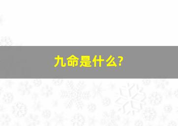 九命是什么?