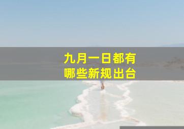 九月一日都有哪些新规出台。