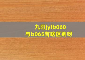 九阳jylb060与b065有啥区别呀(