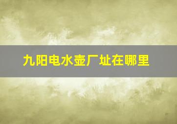 九阳电水壶厂址在哪里