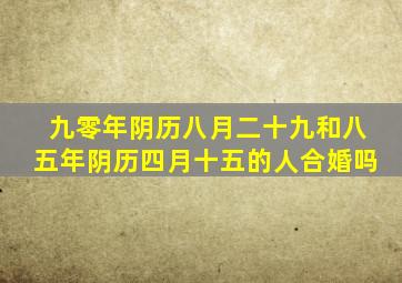 九零年阴历八月二十九和八五年阴历四月十五的人合婚吗