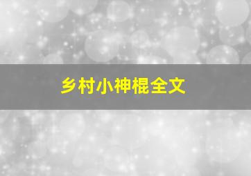 乡村小神棍全文