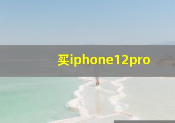 买iphone12pro