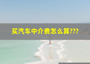 买汽车中介费怎么算???