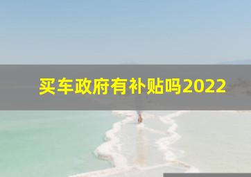 买车政府有补贴吗2022