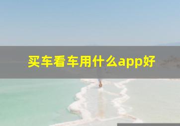 买车看车,用什么app好 