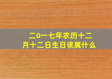 二0一七年农历十二月十二日生日该属什么