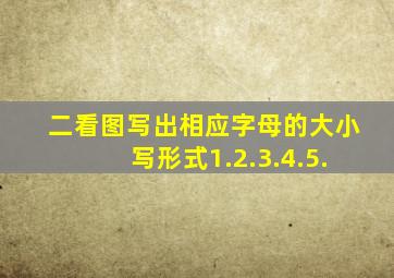 二、看图,写出相应字母的大小写形式。1.2.3.4.5.