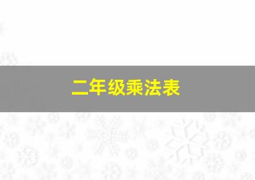 二年级乘法表