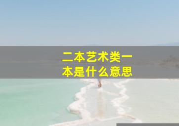 二本艺术类一本是什么意思