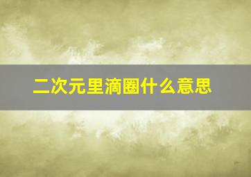 二次元里滴圈什么意思